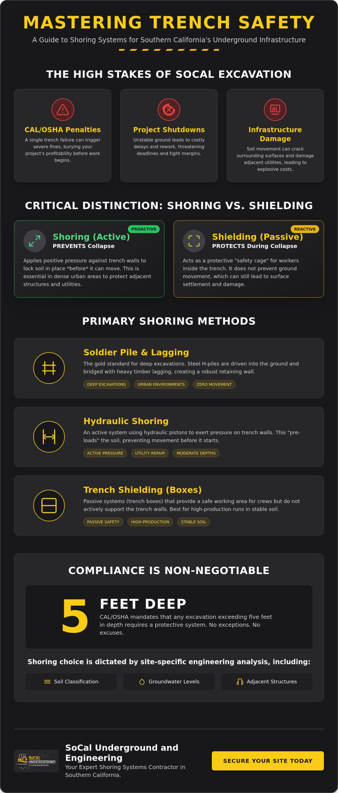 Shoring Systems Contractor Southern California: The Heavy Civil Engineering Guide