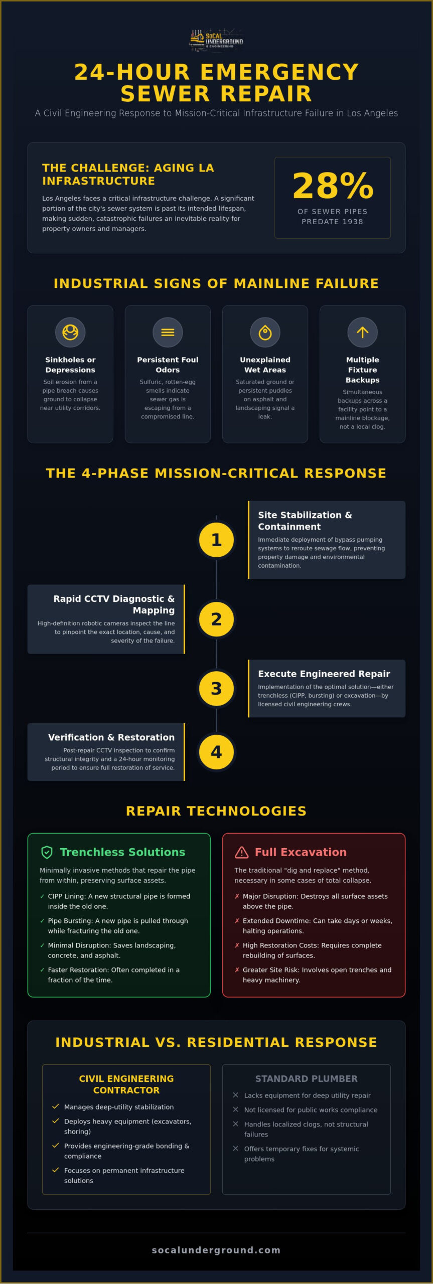 24-Hour Emergency Sewer Repair in Los Angeles: Industrial-Grade Infrastructure Solutions
